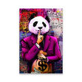 PEMBE TAKIM PANDA PARA ÇANTASI POP ART - CAM TABLO - DEG0538