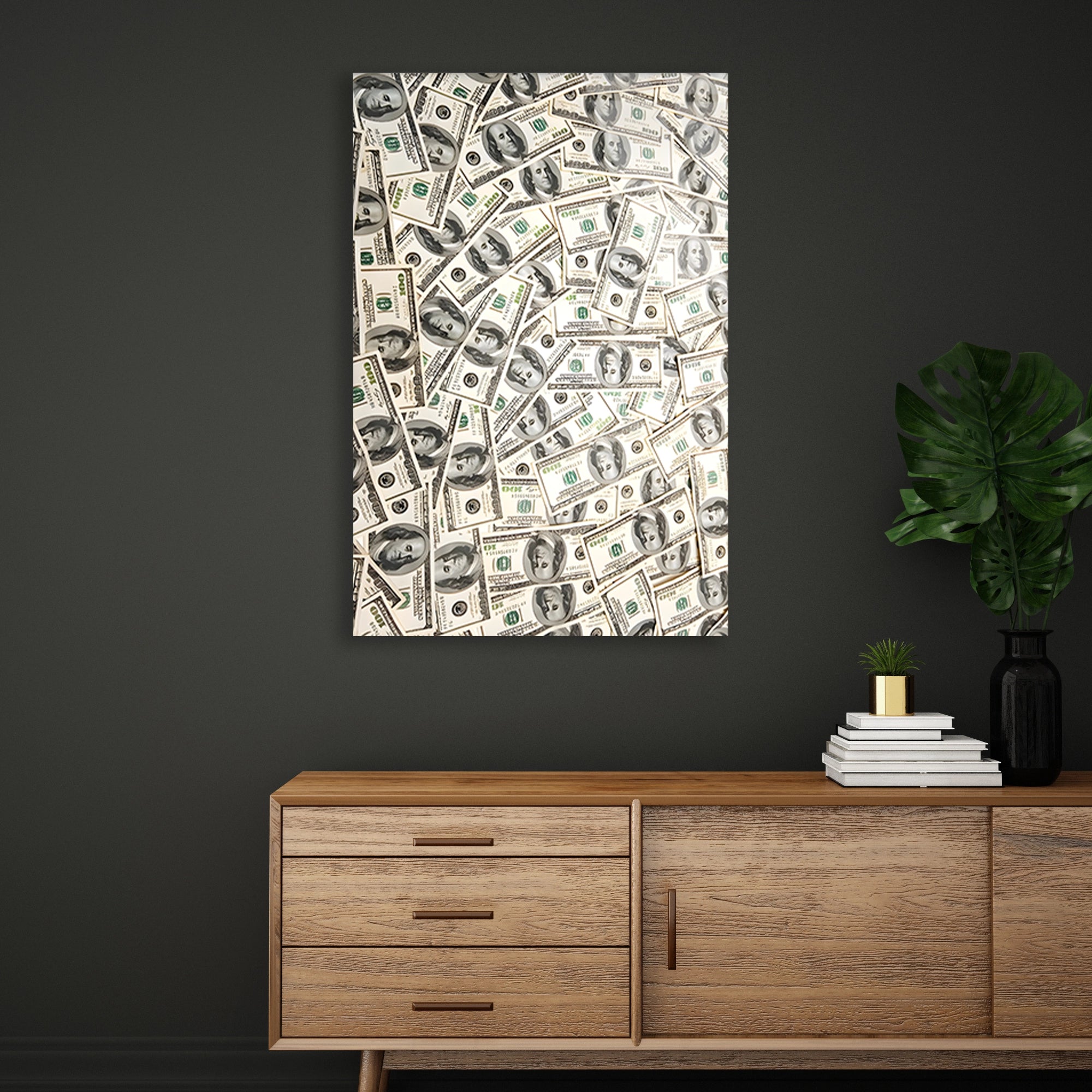 DOLAR BANKNOT DESENİ - CAM TABLO - DEG0539