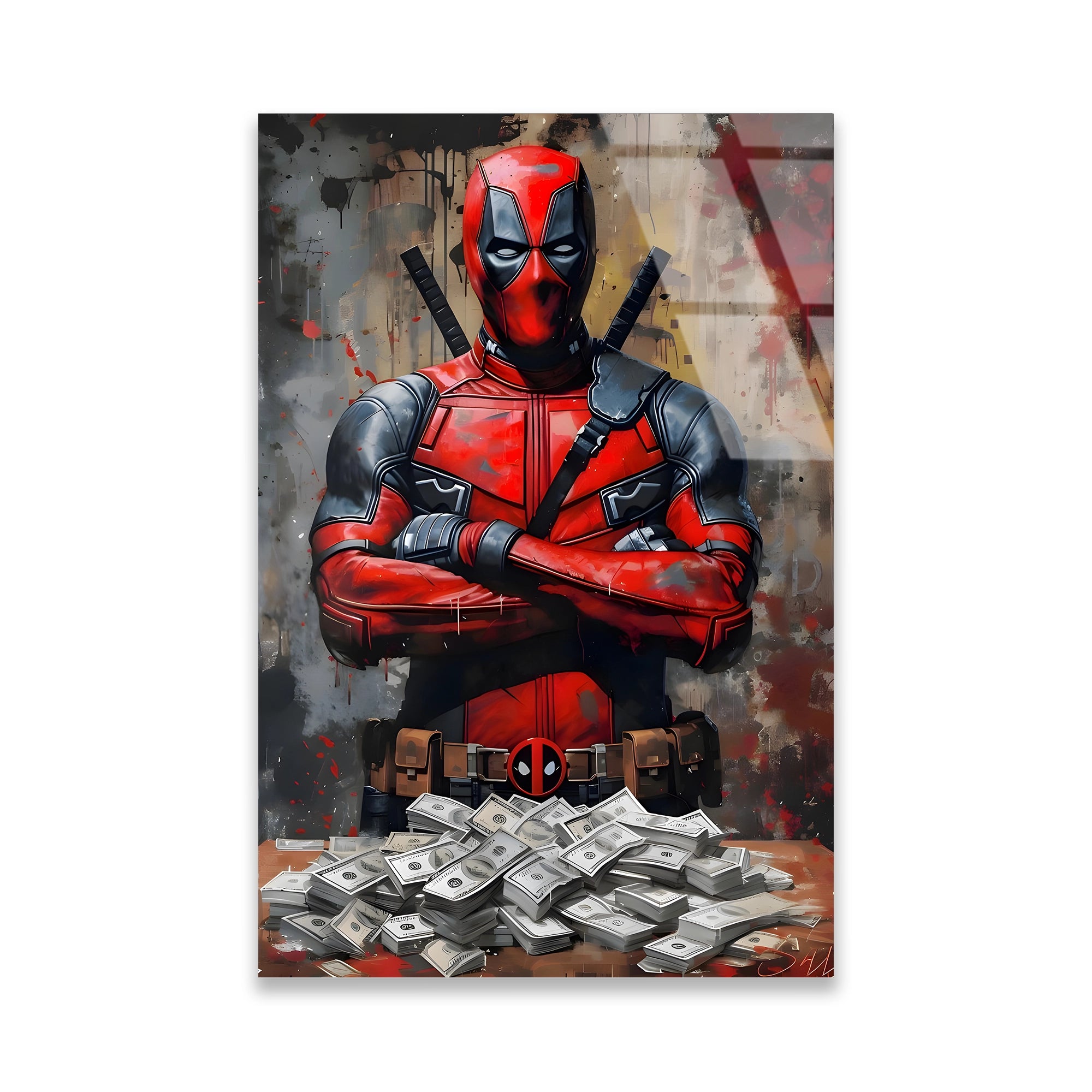 DEADPOOL PARA DESTESİ POP ART - CAM TABLO - DEG0541