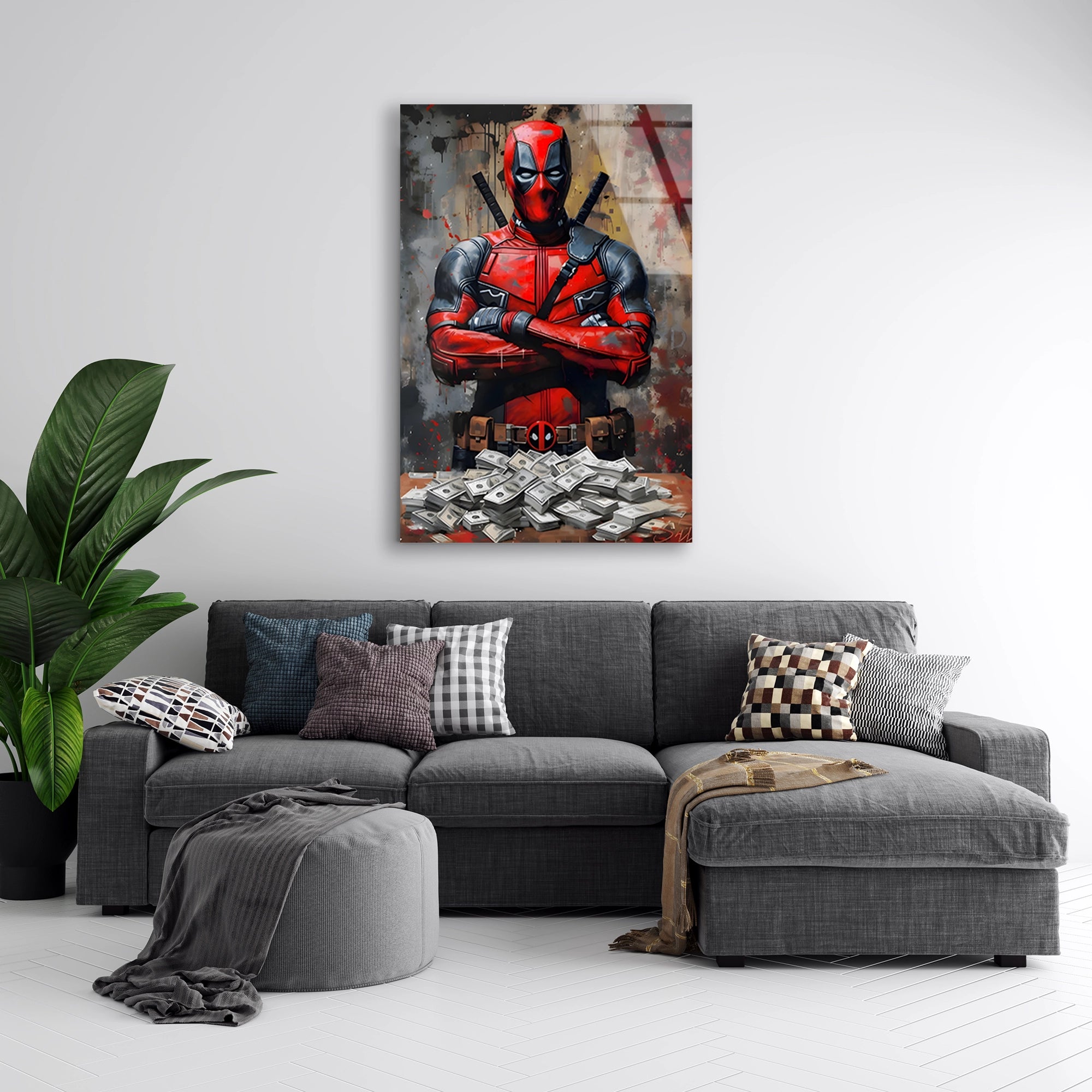 DEADPOOL PARA DESTESİ POP ART - CAM TABLO - DEG0541