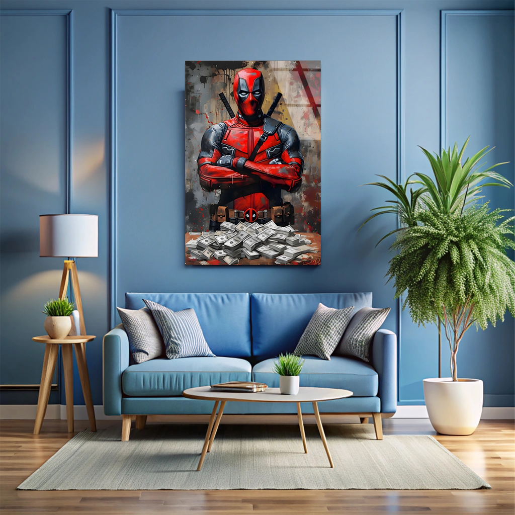 DEADPOOL PARA DESTESİ POP ART - CAM TABLO - DEG0541