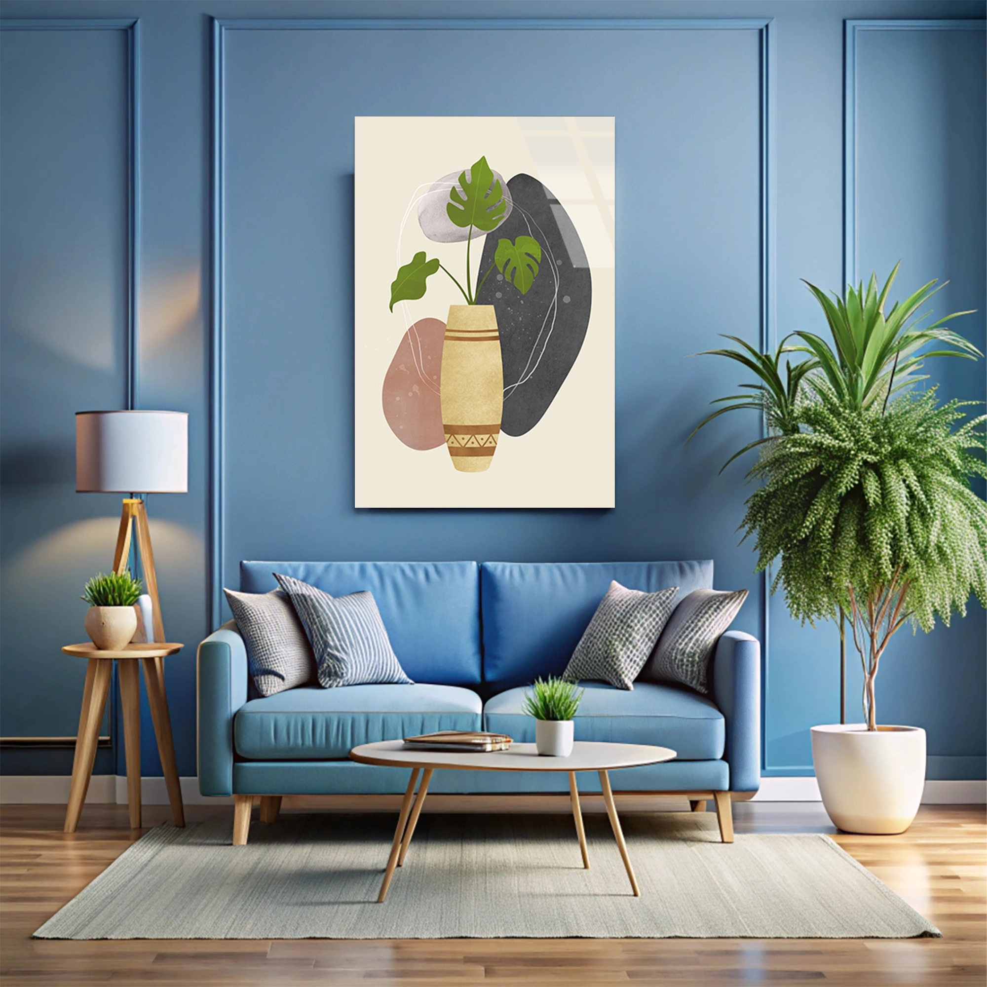 MONSTERA VAZO MİNİMAL BOHO - CAM TABLO - DEG0570