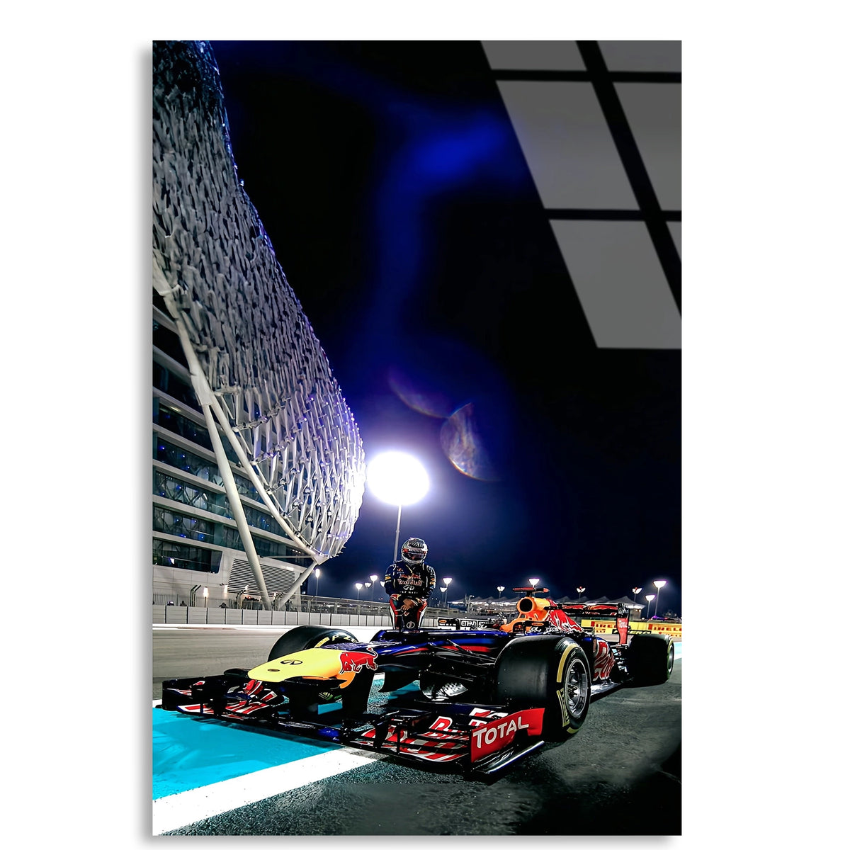 Abu Dhabi Gece Yarışı F1 Cam Tablo – Formula 1 Duvar Dekoru - DEG0791