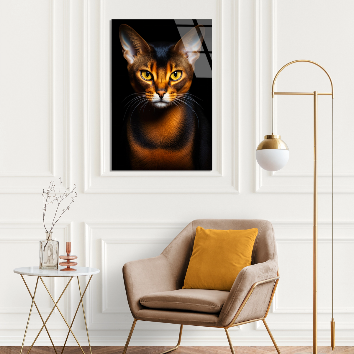 Abyssinian Kedi Cam Tablo – Hayvan Duvar Dekoru - DEG0929