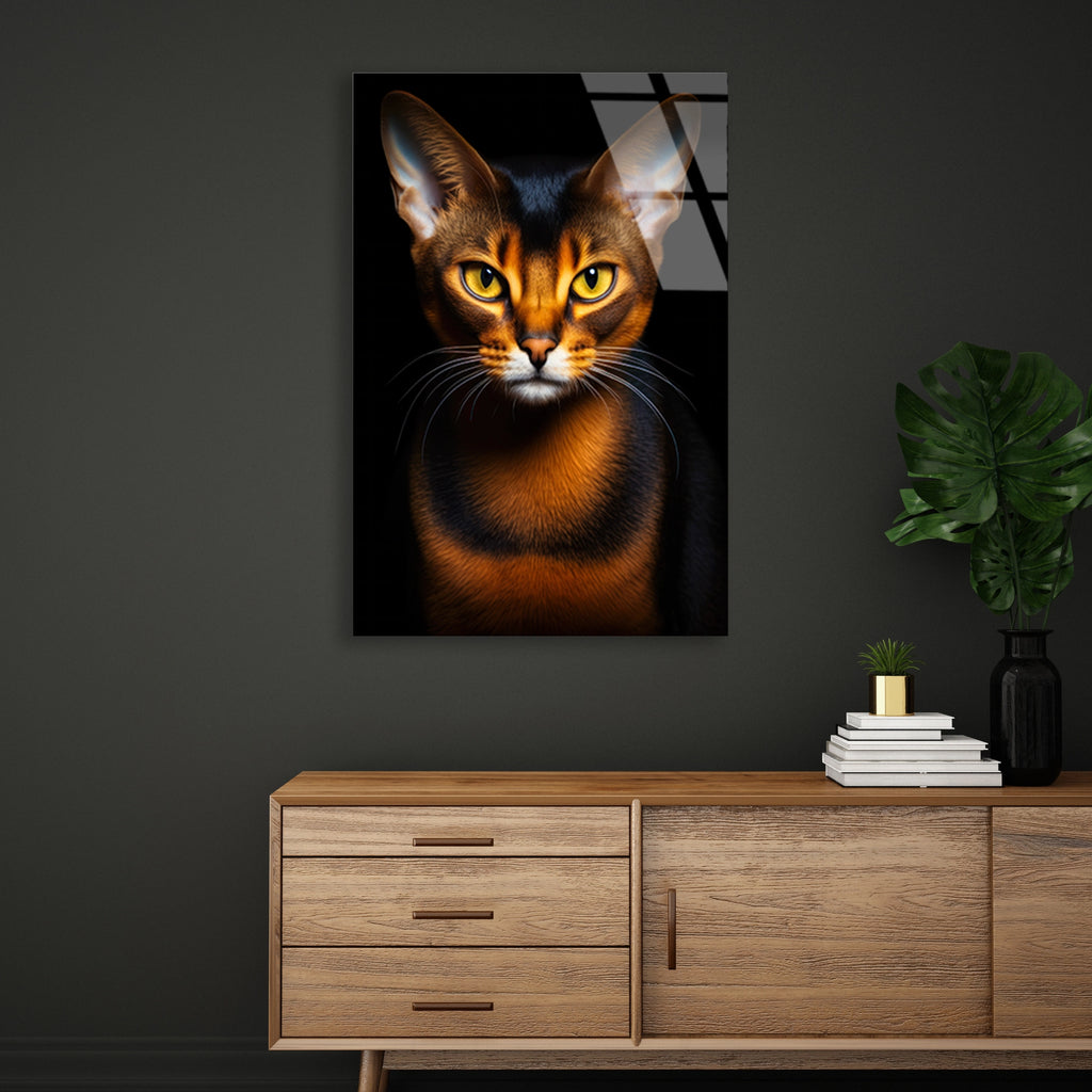 Abyssinian Kedi Cam Tablo – Hayvan Duvar Dekoru - DEG0929