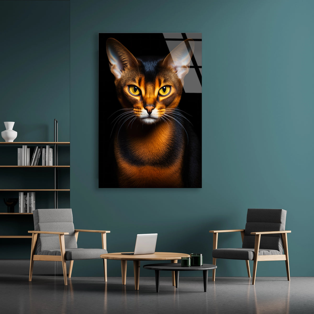 Abyssinian Kedi Cam Tablo – Hayvan Duvar Dekoru - DEG0929