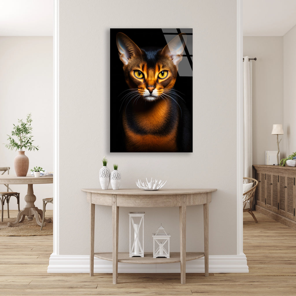 Abyssinian Kedi Cam Tablo – Hayvan Duvar Dekoru - DEG0929
