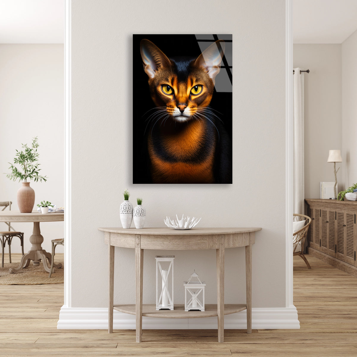 Abyssinian Kedi Cam Tablo – Hayvan Duvar Dekoru - DEG0929