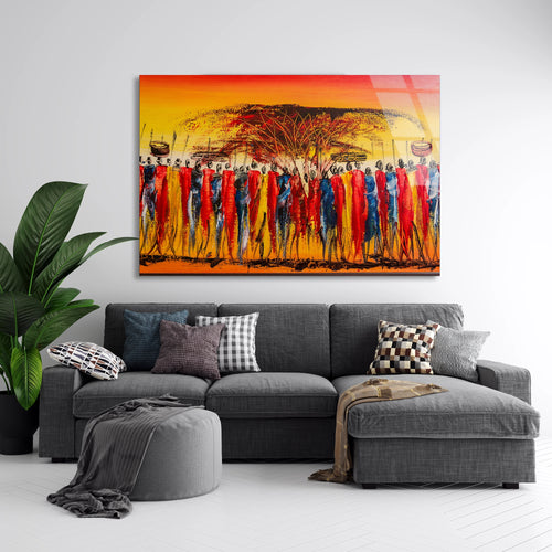 Afrika Masai Kabilesi Cam Tablo