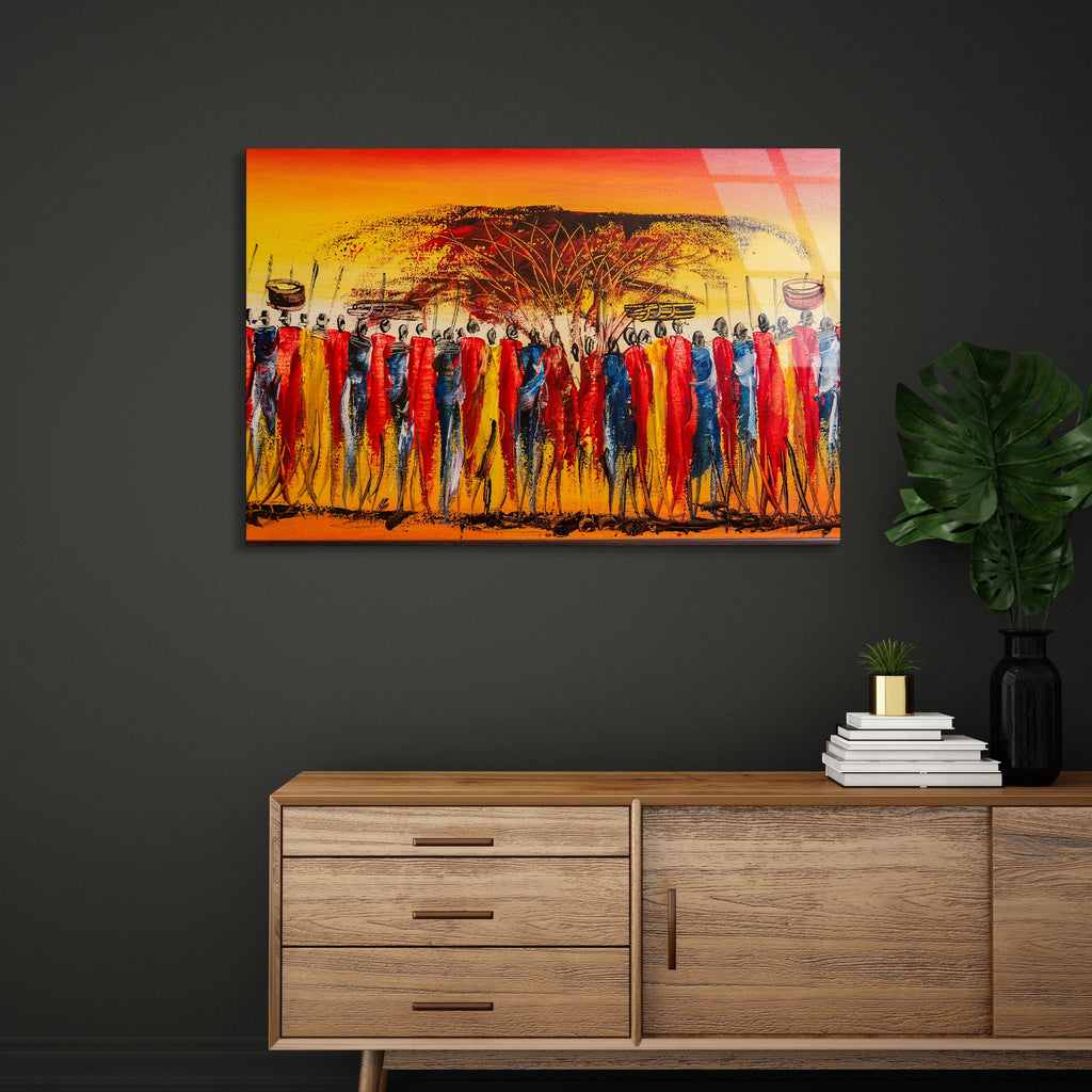 Afrika Masai Kabilesi Cam Tablo