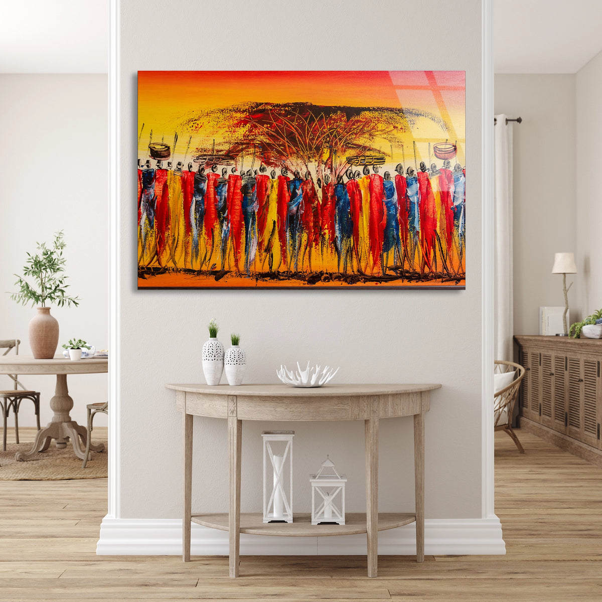 Afrika Masai Kabilesi Cam Tablo