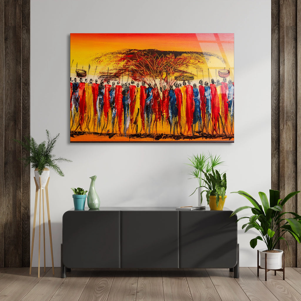 Afrika Masai Kabilesi Cam Tablo