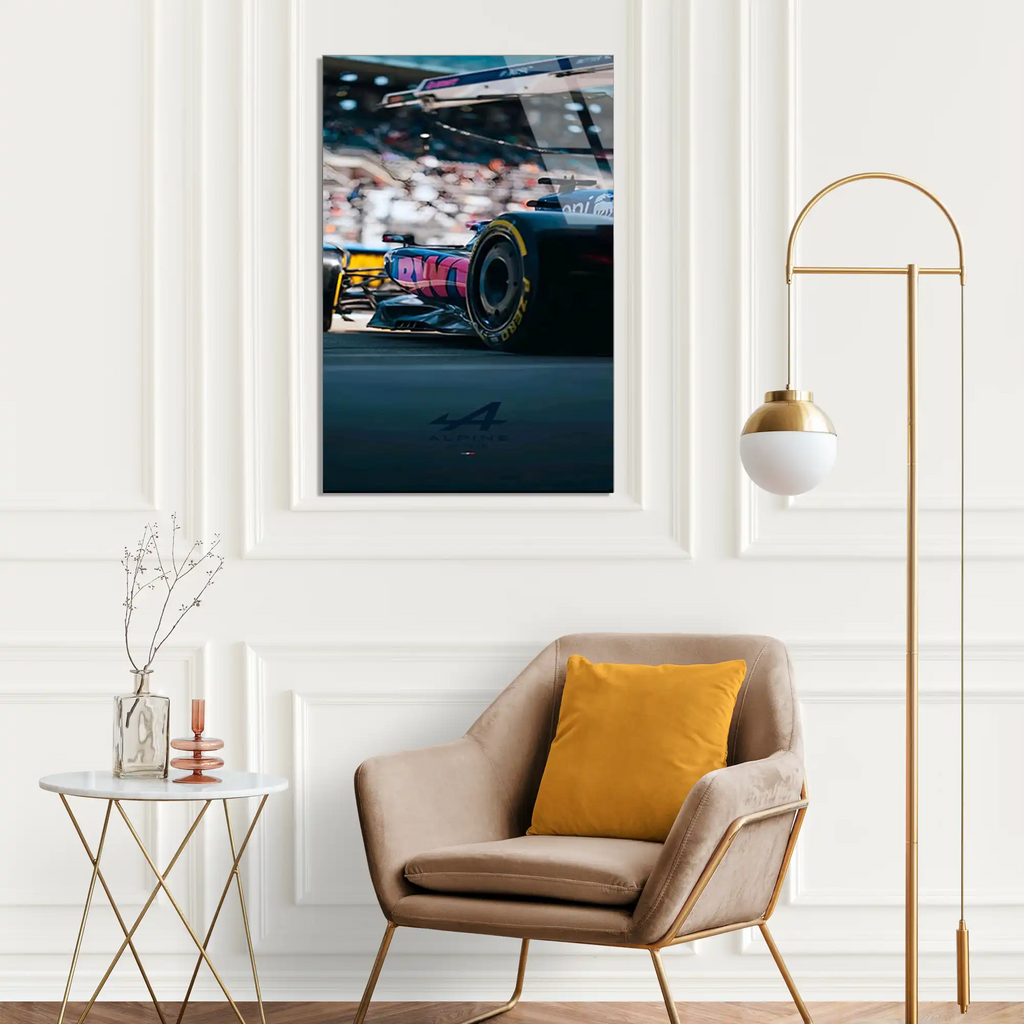 Alpine Arka Görünüm F1 Cam Tablo – Formula 1 Duvar Dekoru - DEG0858