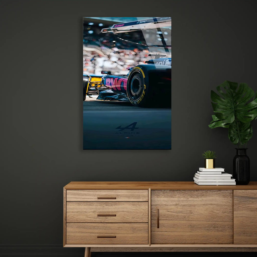 Alpine Arka Görünüm F1 Cam Tablo – Formula 1 Duvar Dekoru - DEG0858