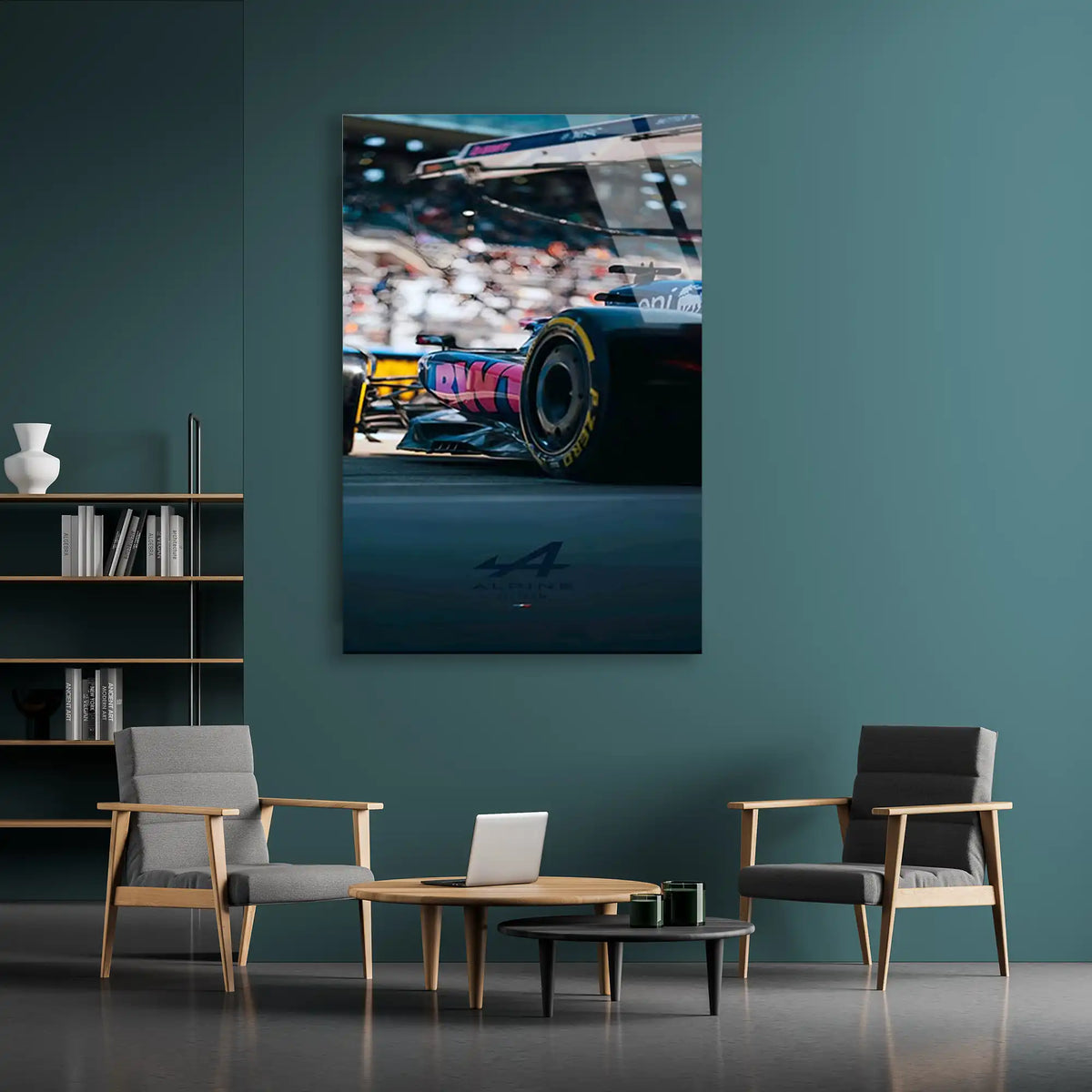 Alpine Arka Görünüm F1 Cam Tablo – Formula 1 Duvar Dekoru - DEG0858
