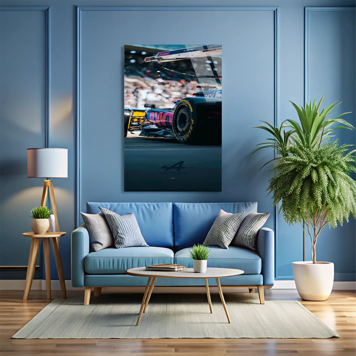 Alpine Arka Görünüm F1 Cam Tablo – Formula 1 Duvar Dekoru - DEG0858