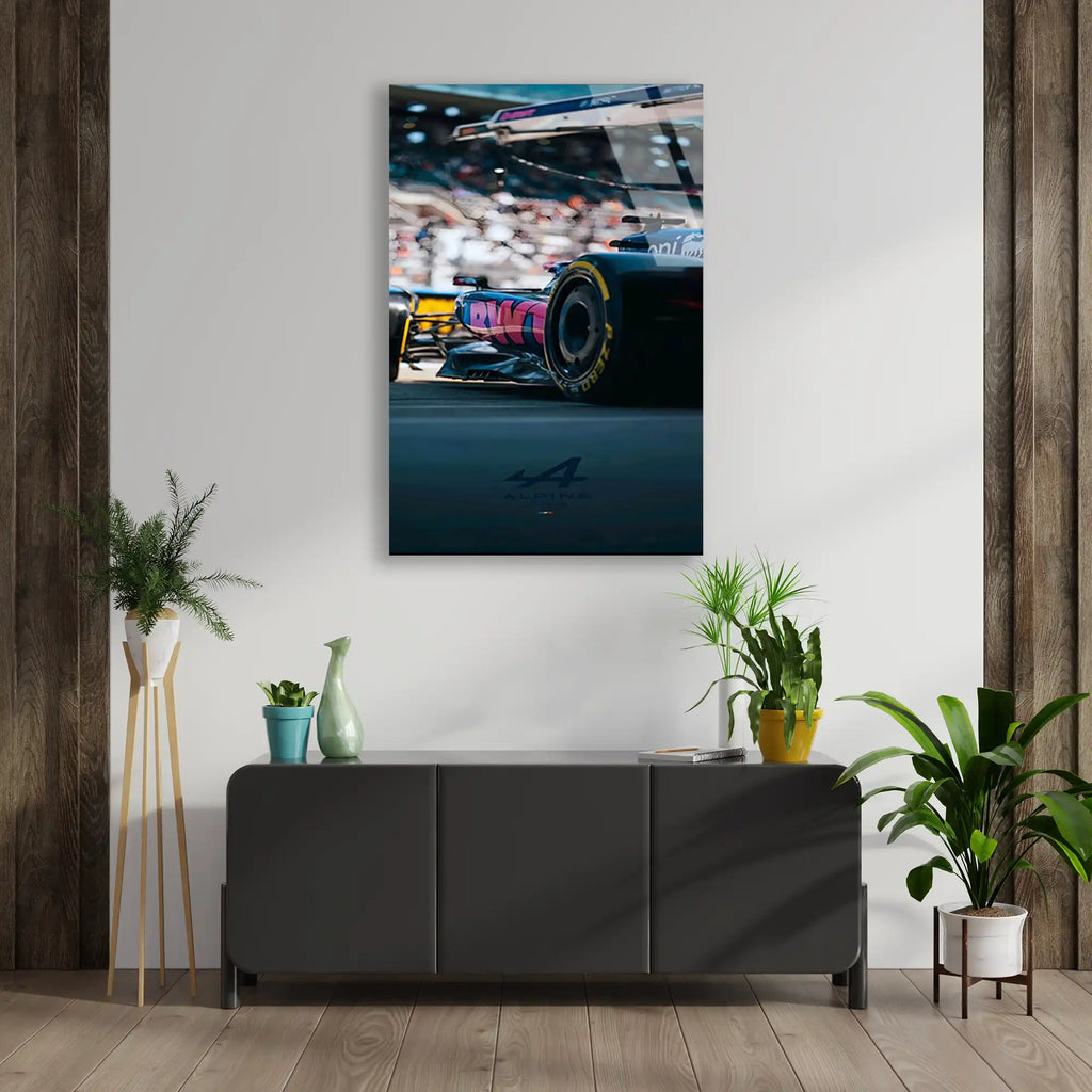 Alpine Arka Görünüm F1 Cam Tablo – Formula 1 Duvar Dekoru - DEG0858