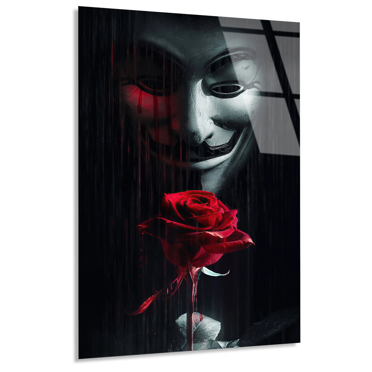 Anonymous Maske Gul Cam Tablo