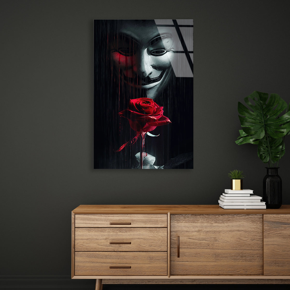 Anonymous Maske Gul Cam Tablo