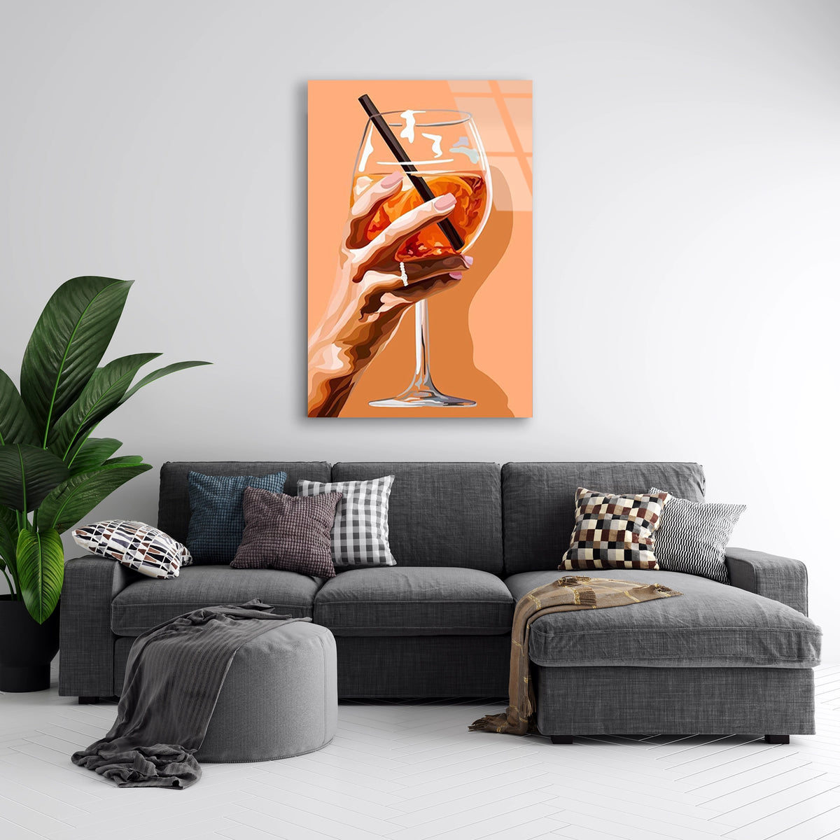 Aperol Kokteyl Bardagi Cam Tablo