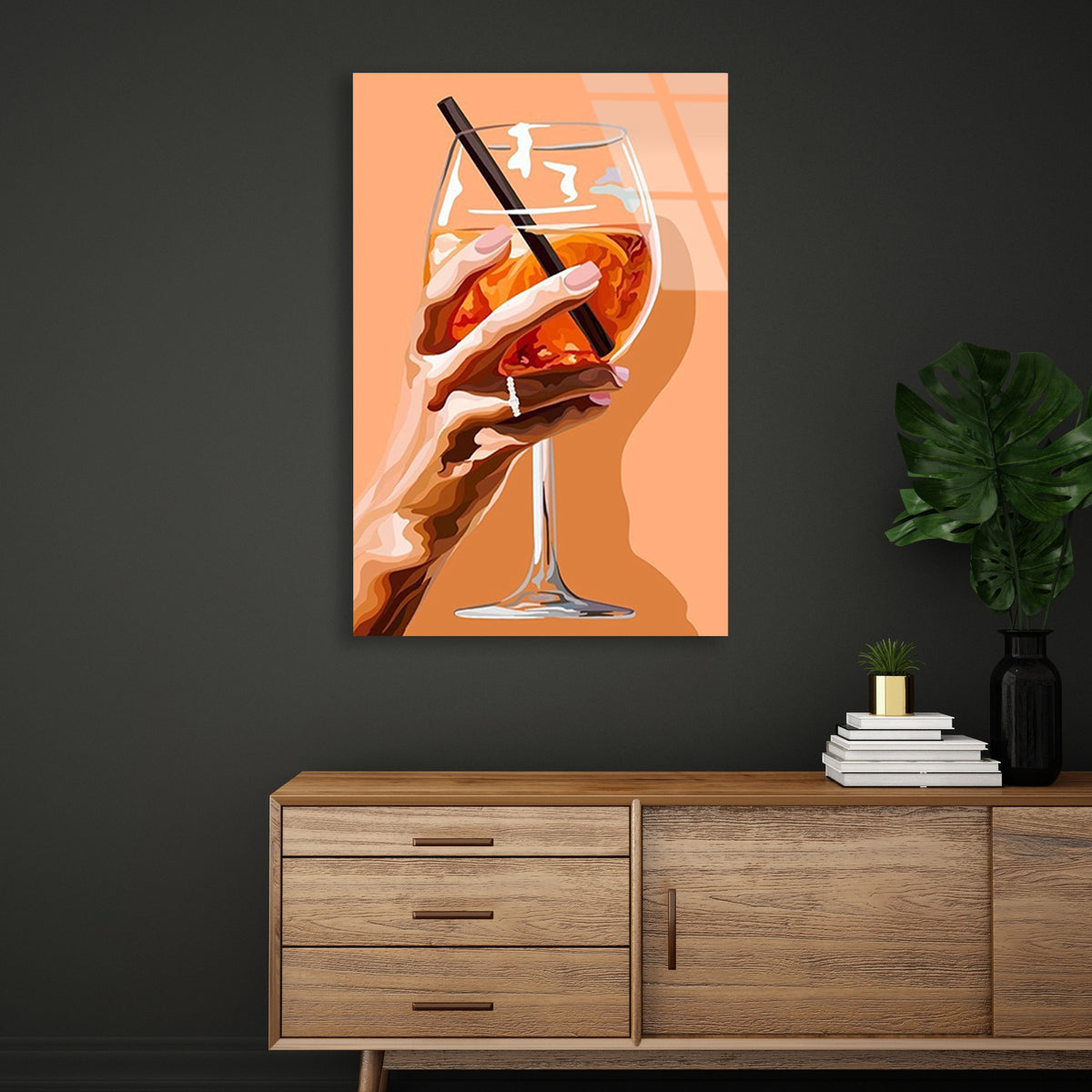 Aperol Kokteyl Bardagi Cam Tablo