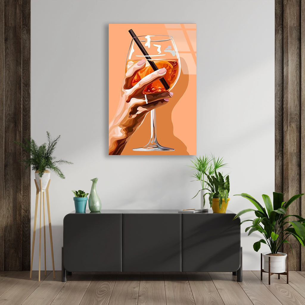 Aperol Kokteyl Bardagi Cam Tablo