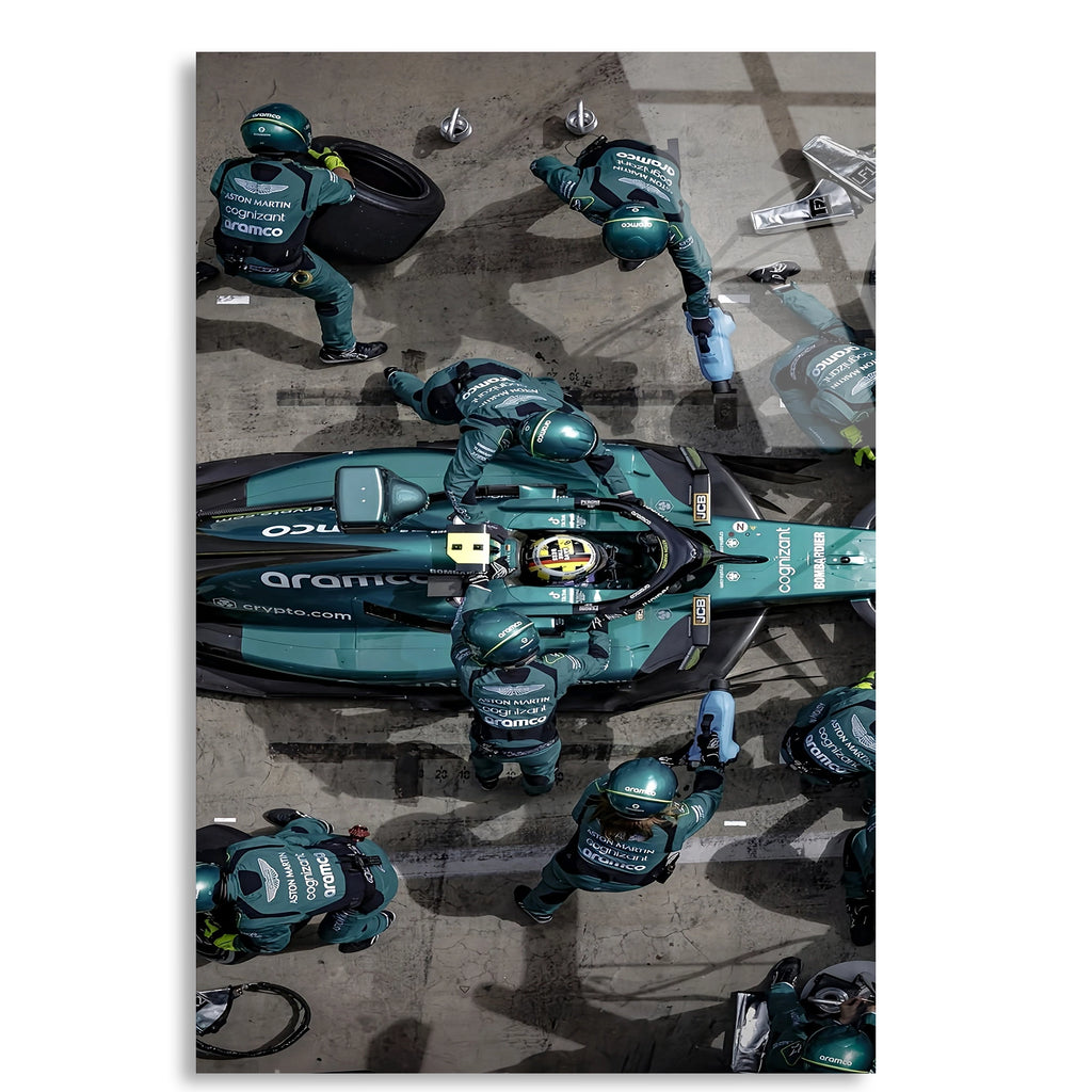Aston Martin Pit Stop F1 Cam Tablo – Formula 1 Duvar Dekoru - DEG0784