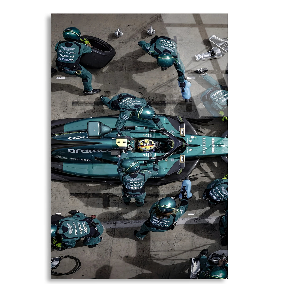 Aston Martin Pit Stop F1 Cam Tablo – Formula 1 Duvar Dekoru - DEG0784