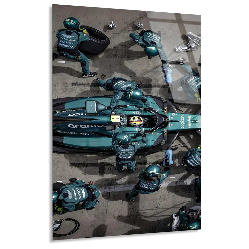 Aston Martin Pit Stop F1 Cam Tablo – Formula 1 Duvar Dekoru - DEG0784