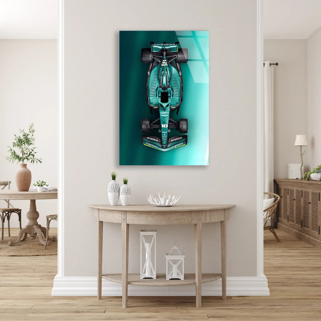 Aston Martin Üstten Görünüm F1 Cam Tablo – Formula 1 Duvar Dekoru - DEG0788