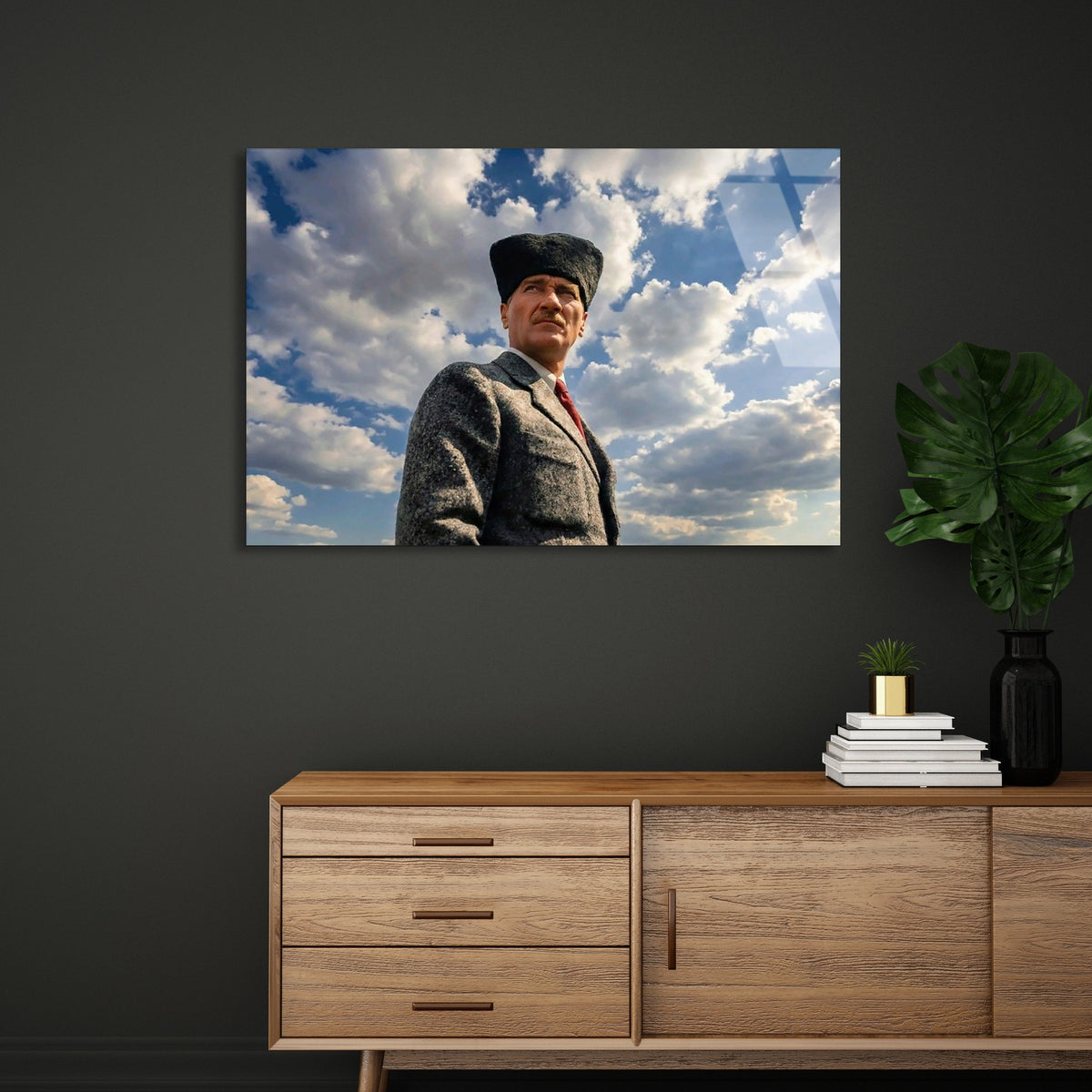 Atatürk Gökyüzü Portresi Cam Tablo