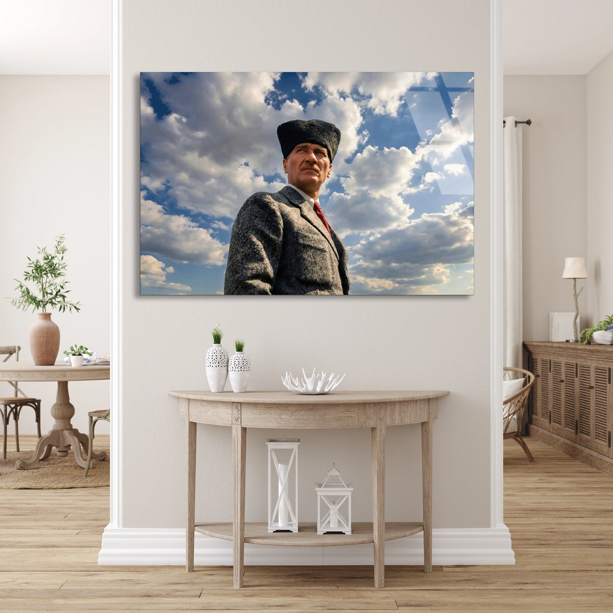 Atatürk Gökyüzü Portresi Cam Tablo