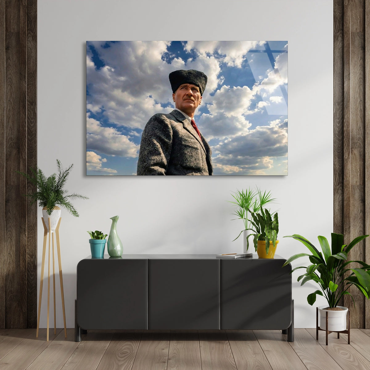 Atatürk Gökyüzü Portresi Cam Tablo