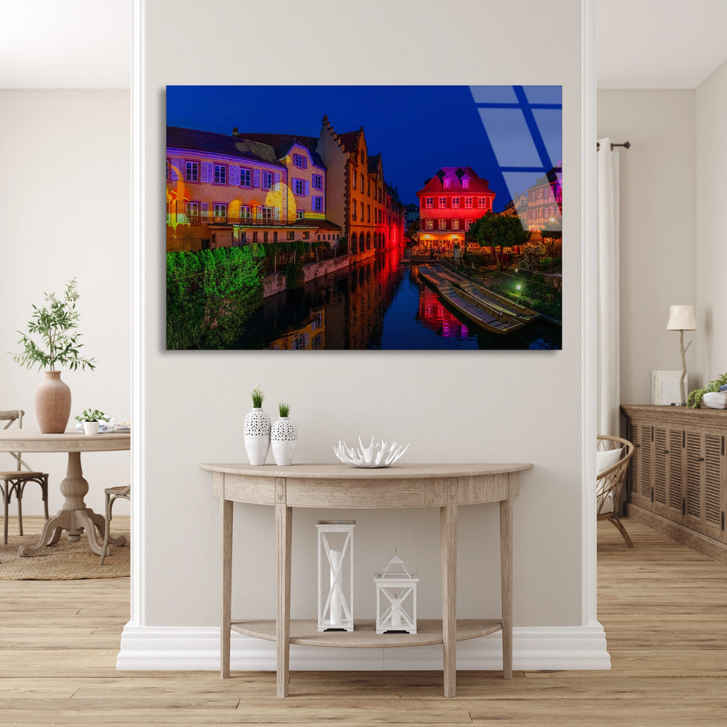 Avrupa Kanal Kasabası Cam Tablo