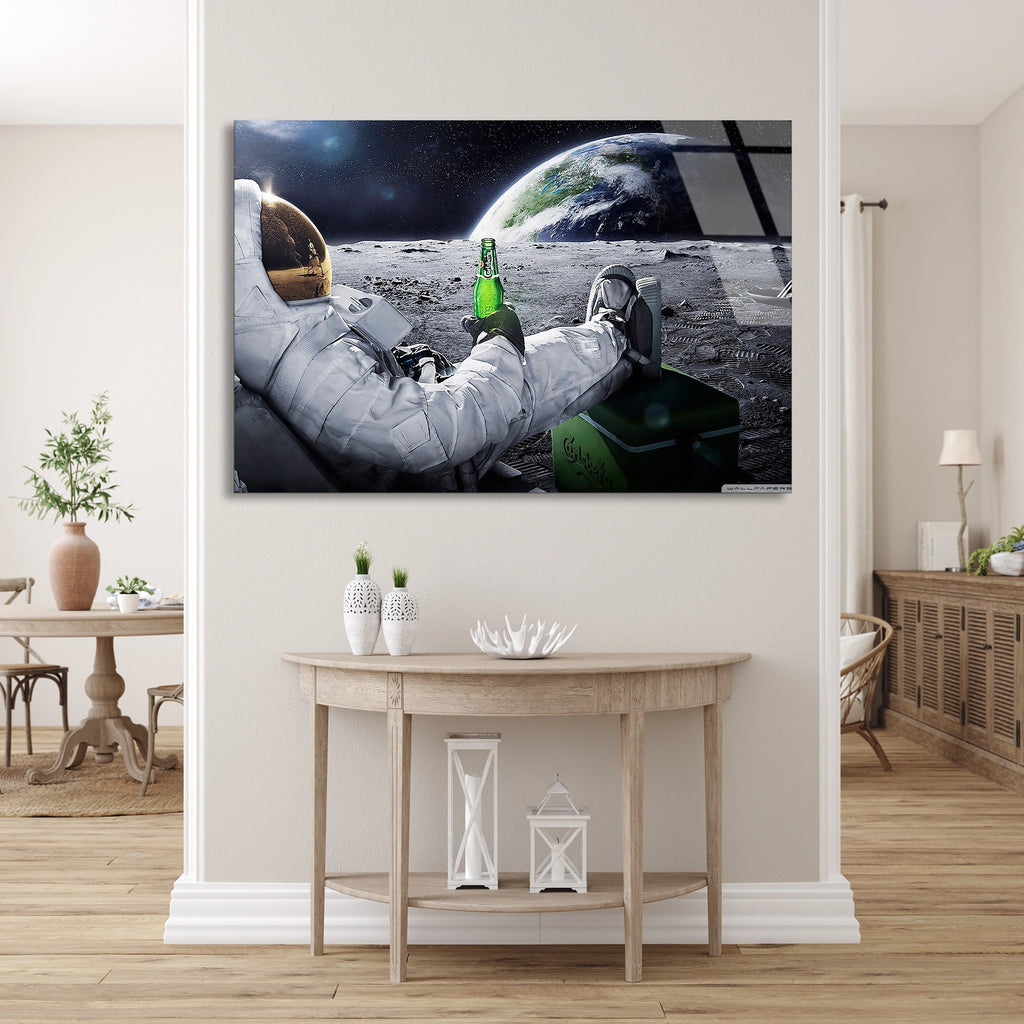 Ayda Uzanan Astronot Cam Tablo