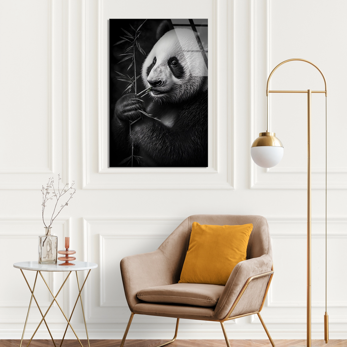 Bambulu Panda Cam Tablo – Hayvan Duvar Dekoru - DEG0935