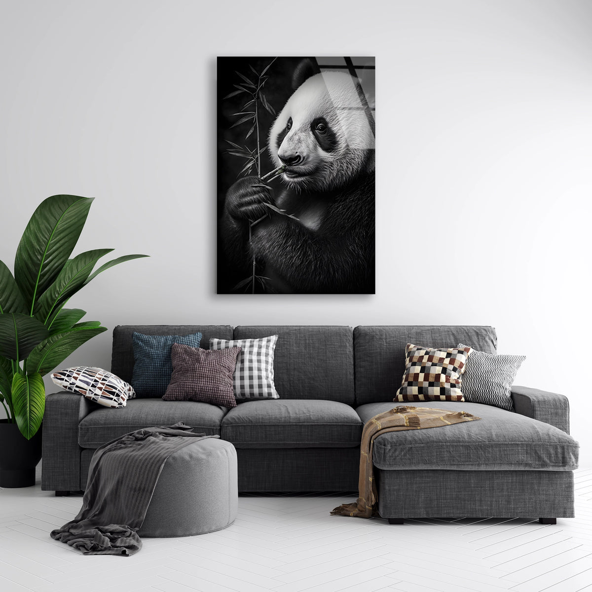 Bambulu Panda Cam Tablo – Hayvan Duvar Dekoru - DEG0935