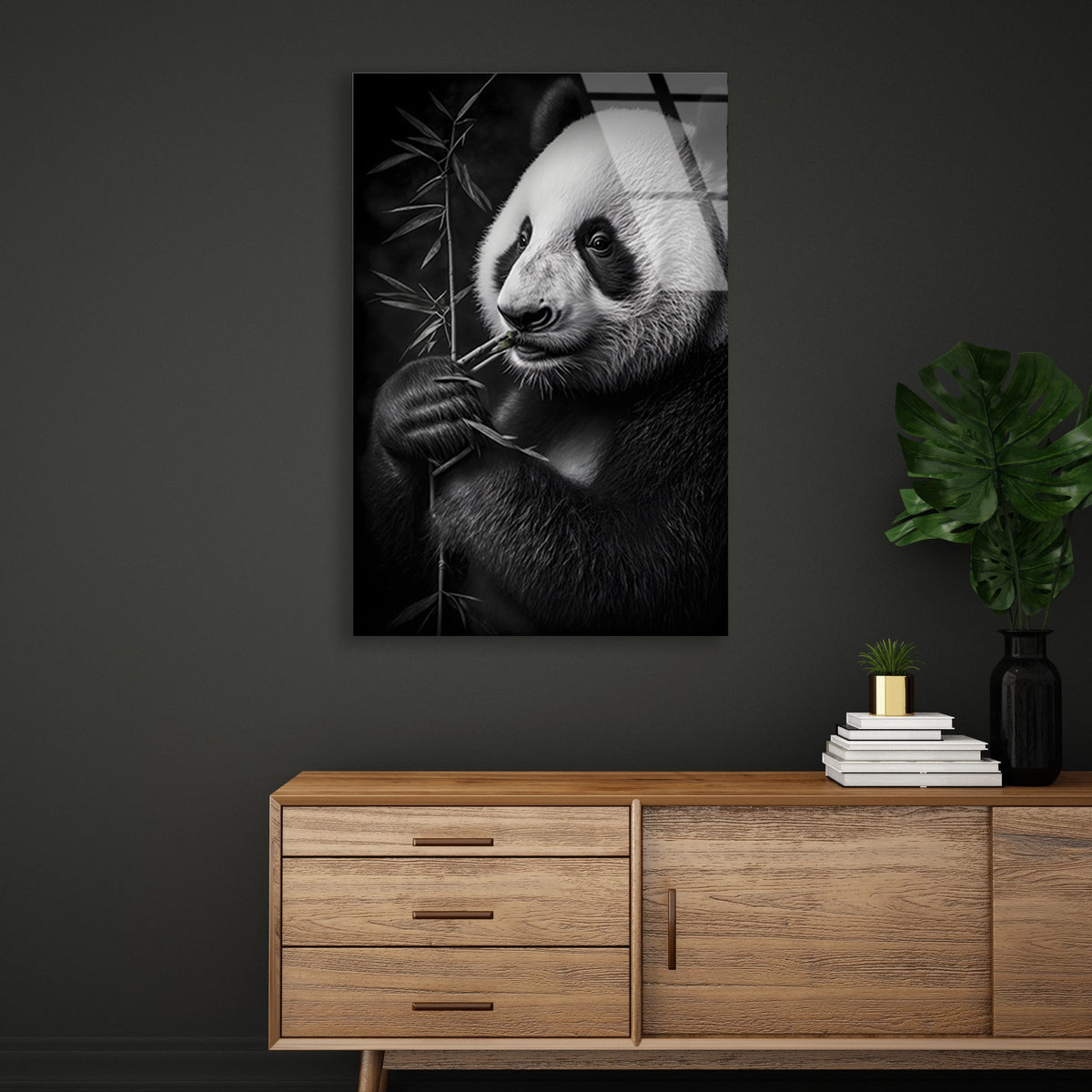 Bambulu Panda Cam Tablo – Hayvan Duvar Dekoru - DEG0935