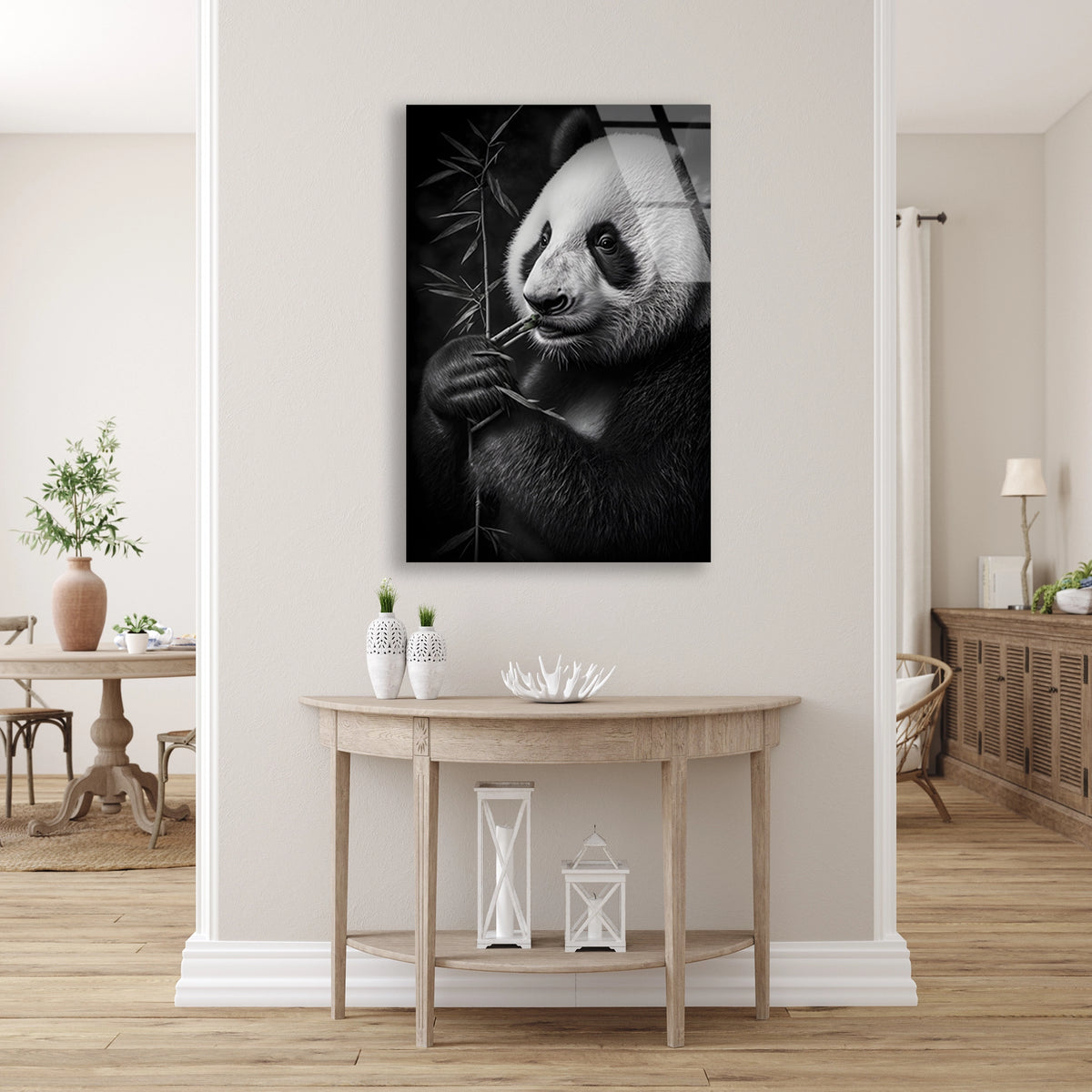 Bambulu Panda Cam Tablo – Hayvan Duvar Dekoru - DEG0935