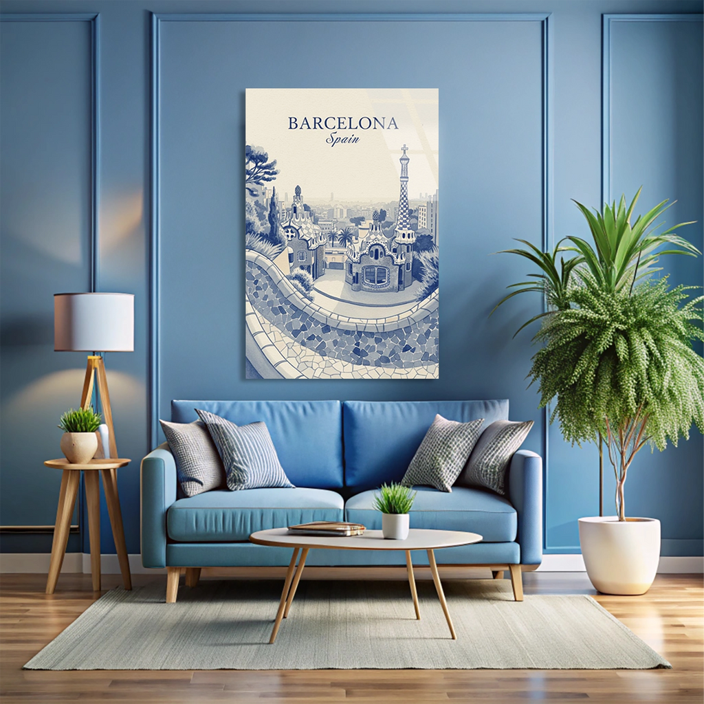 Barcelona Ispanya Cam Tablo