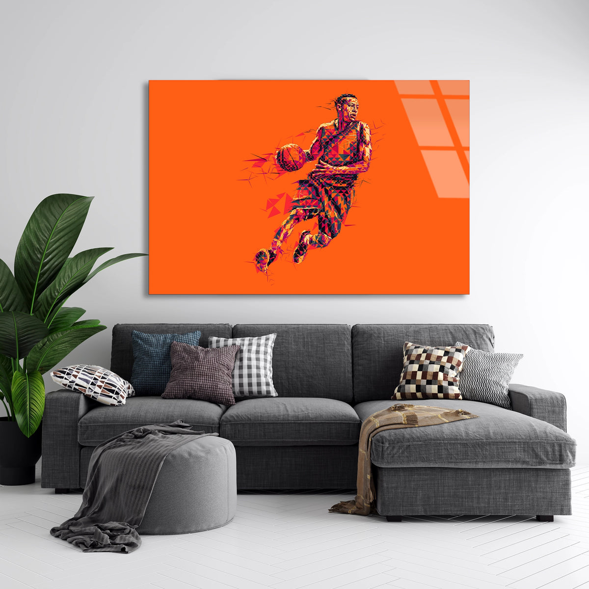Basketbolcu Pop Art Cam Tablo
