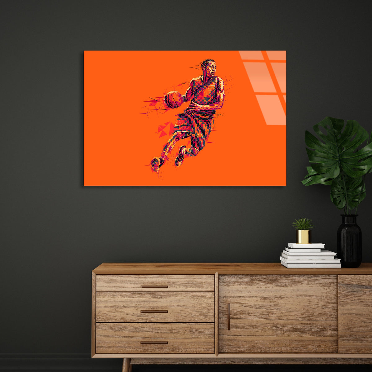 Basketbolcu Pop Art Cam Tablo