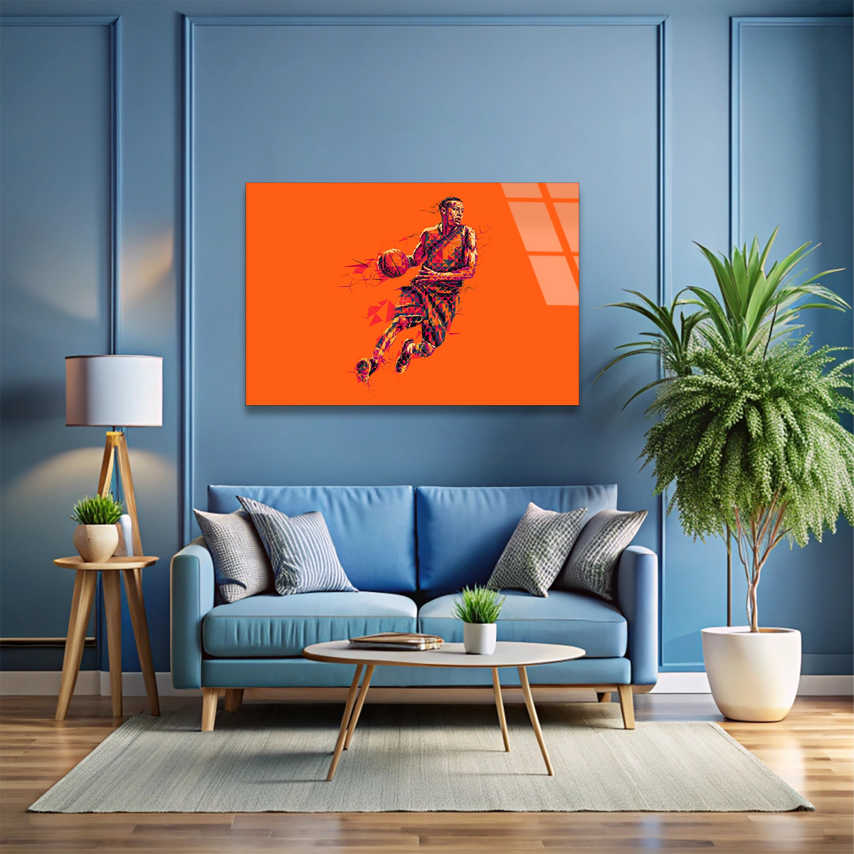 Basketbolcu Pop Art Cam Tablo