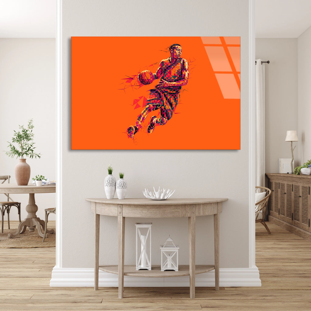 Basketbolcu Pop Art Cam Tablo