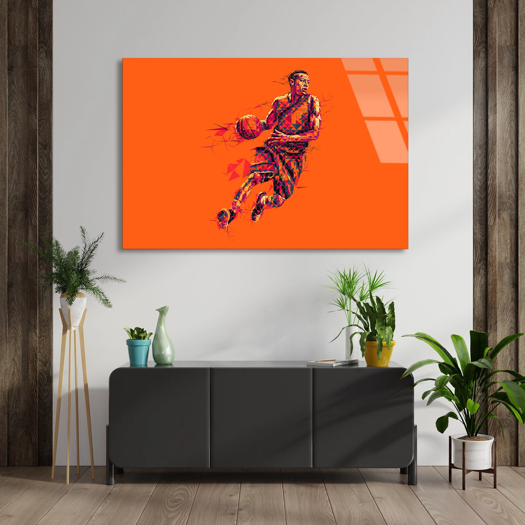 Basketbolcu Pop Art Cam Tablo