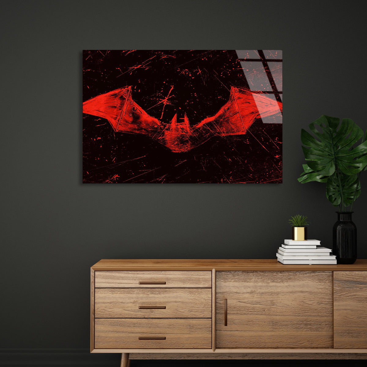 Batman Logosu Cam Tablo