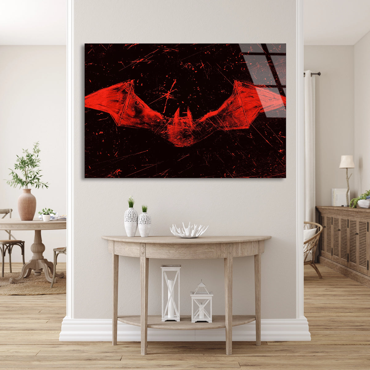 Batman Logosu Cam Tablo