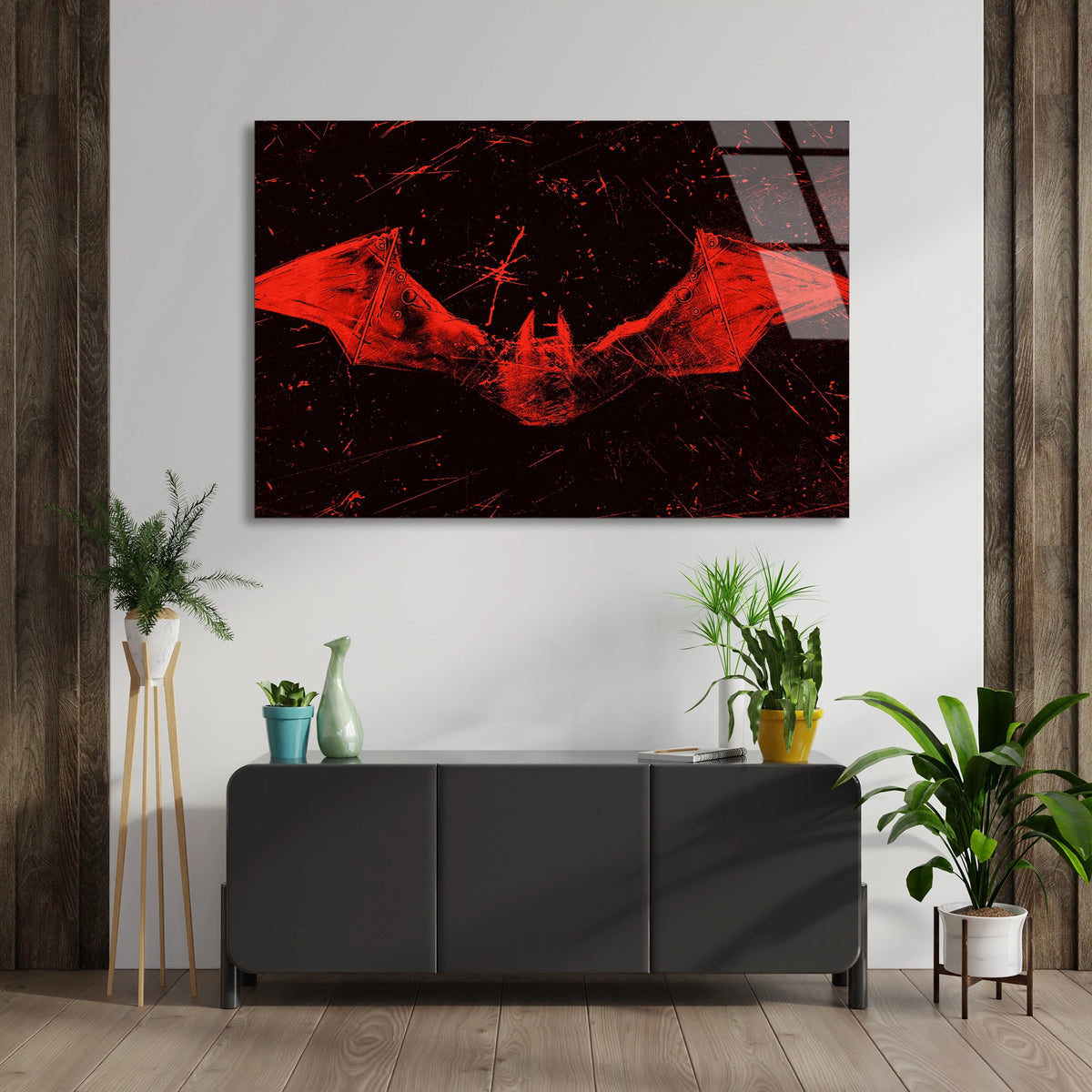 Batman Logosu Cam Tablo