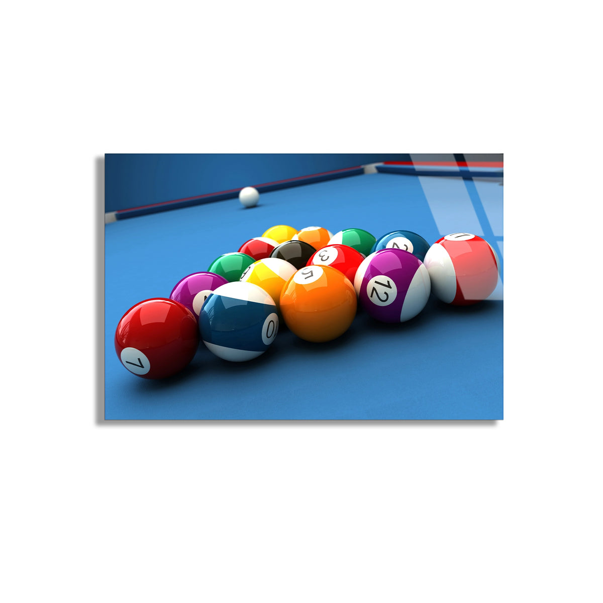 Bilardo Topları Cam Tablo
