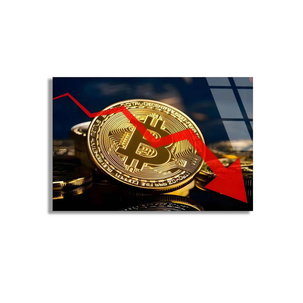 Bitcoin Düşüş Grafiği Cam Tablo